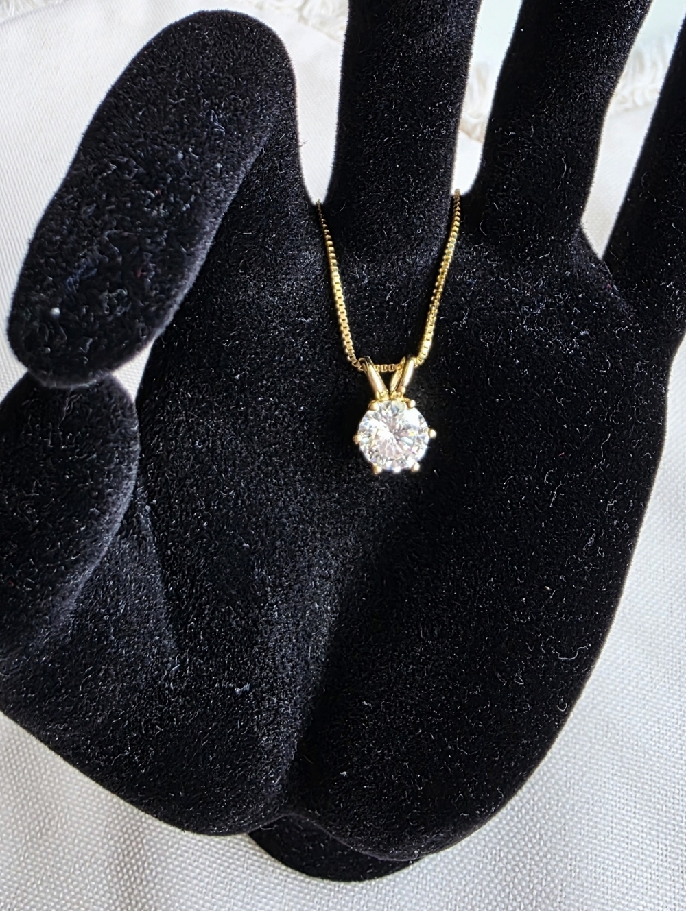 2 ct round-cut diamond stimulate Moissanite solitaire pendant set Chain necklace - Picture 3 of 14
